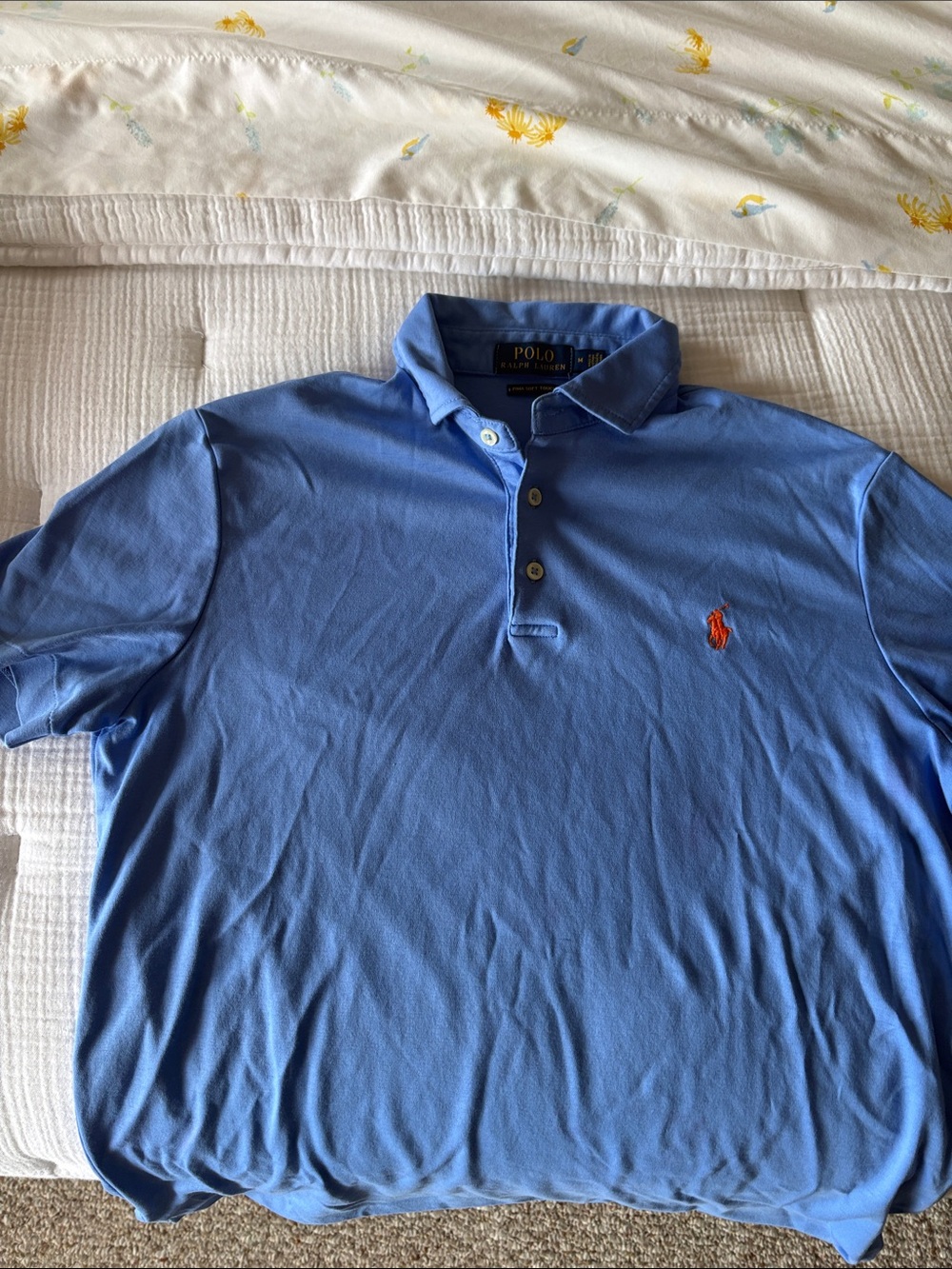 Polo by Ralph Lauren Light Blue Short-Sleeve Polo with Orange Pony